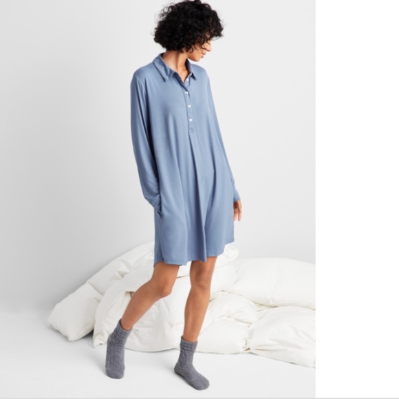 State of Day Women's Fluid-Knit Collared Sleepshirt  NWT - Picture 1 of 4